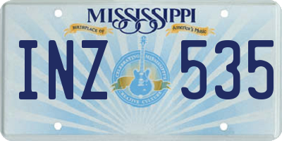 MS license plate INZ535