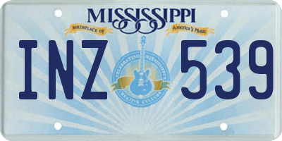 MS license plate INZ539
