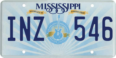 MS license plate INZ546