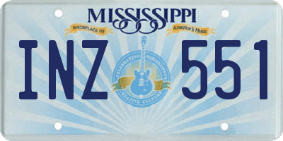MS license plate INZ551