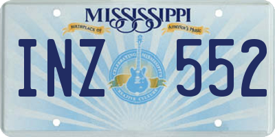 MS license plate INZ552