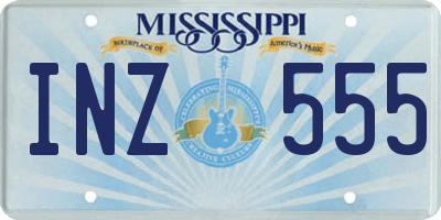 MS license plate INZ555