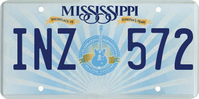 MS license plate INZ572