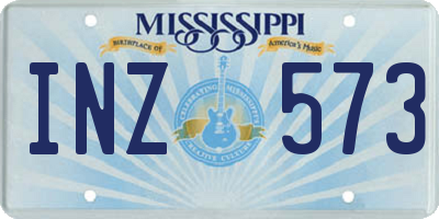 MS license plate INZ573