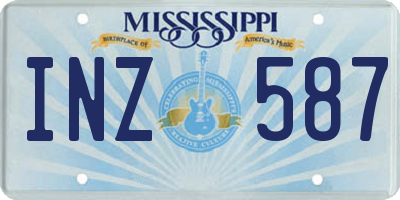 MS license plate INZ587