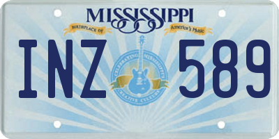 MS license plate INZ589