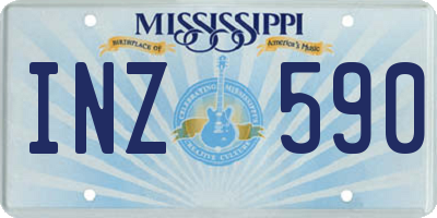 MS license plate INZ590
