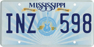 MS license plate INZ598