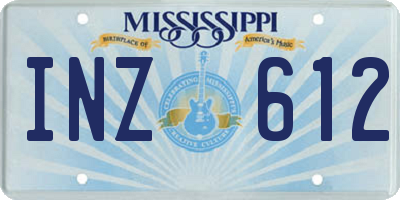 MS license plate INZ612