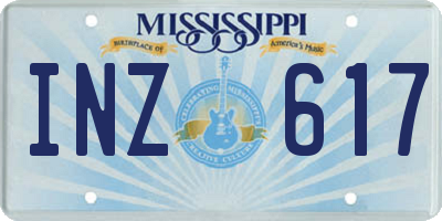 MS license plate INZ617