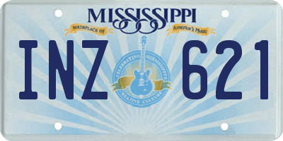 MS license plate INZ621