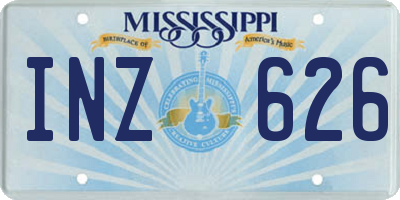 MS license plate INZ626