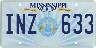MS license plate INZ633