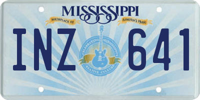 MS license plate INZ641