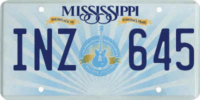 MS license plate INZ645