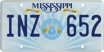 MS license plate INZ652