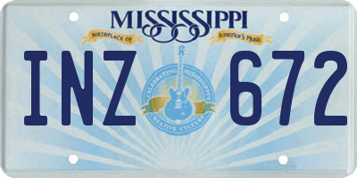MS license plate INZ672