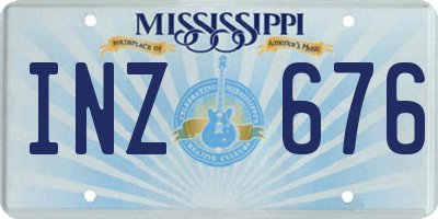 MS license plate INZ676