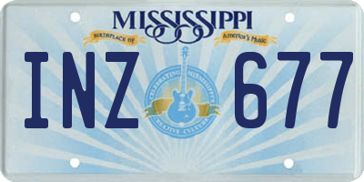 MS license plate INZ677