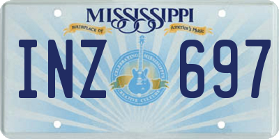 MS license plate INZ697