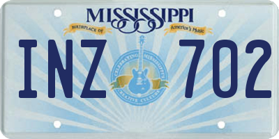 MS license plate INZ702