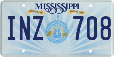 MS license plate INZ708