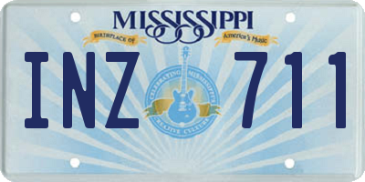 MS license plate INZ711