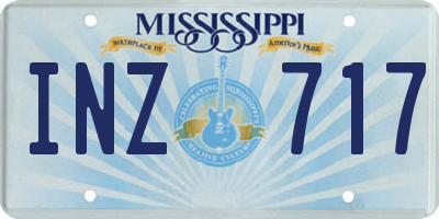 MS license plate INZ717
