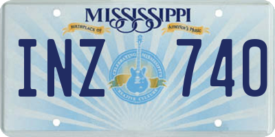 MS license plate INZ740