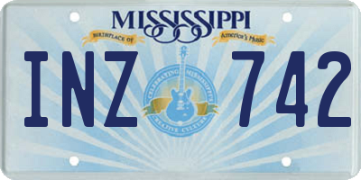 MS license plate INZ742