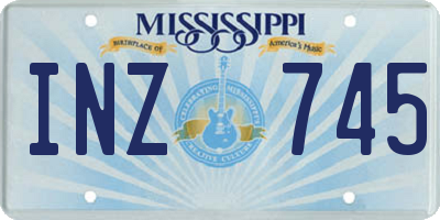 MS license plate INZ745