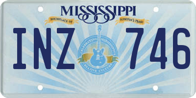 MS license plate INZ746