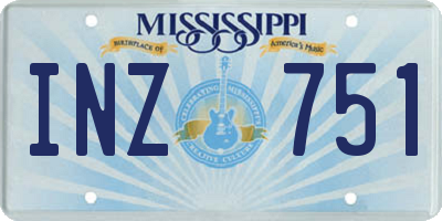 MS license plate INZ751