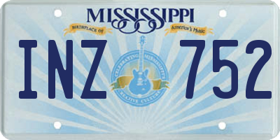 MS license plate INZ752