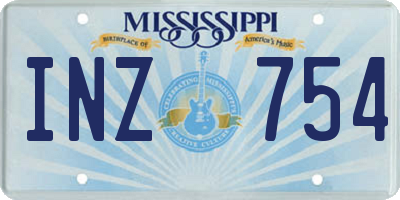 MS license plate INZ754