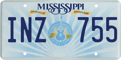 MS license plate INZ755