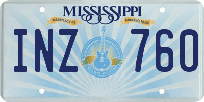 MS license plate INZ760