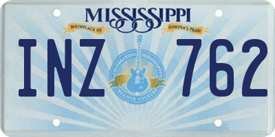 MS license plate INZ762