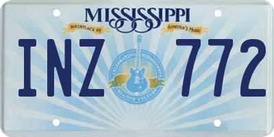 MS license plate INZ772