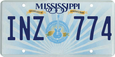 MS license plate INZ774