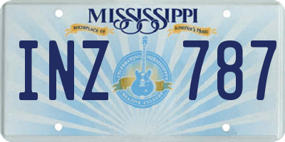 MS license plate INZ787