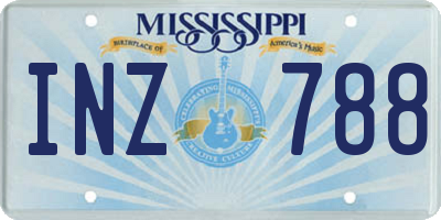 MS license plate INZ788