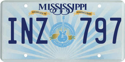 MS license plate INZ797