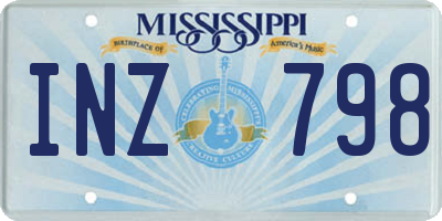 MS license plate INZ798