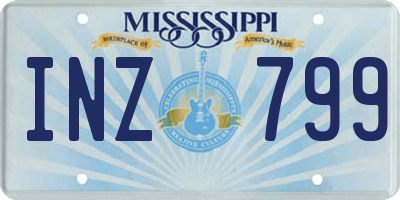MS license plate INZ799
