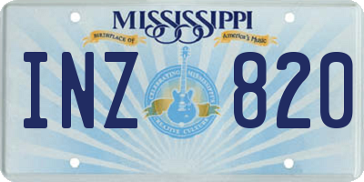 MS license plate INZ820