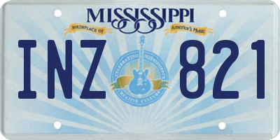 MS license plate INZ821