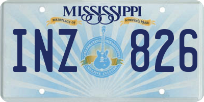 MS license plate INZ826