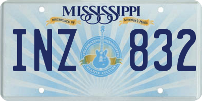 MS license plate INZ832