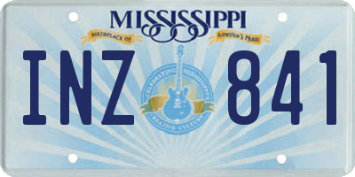 MS license plate INZ841